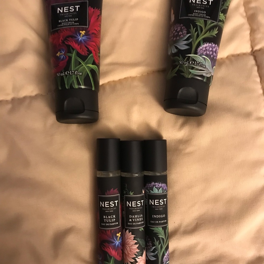 3 NEST fragrances and 2 hand creams, travel size
